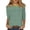 836#Green, variant on Basic Crew Neck 3 Quarter Length Sleeve Shirts For Women Soft Striped Elbow Sleeve Loose Dressy Casual Summer Workout Tops Black S
