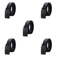 thumbnail image 1 of Jumpingount Cinturón negro de piel sintética para hombre - Aspecto limpio Textura Adecuado para jeans o trajes Business Belt 003 125cm Type2 NO2, 1 of 6