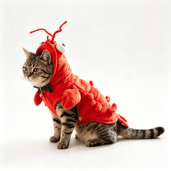 Pet Halloween Crayfish Costume 1-Pack Funny Lobster Outfit for Cats Small Dogs Red Party Wear for Holiday Cosplay Event,L