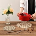 thumbnail image 6 of SKYSONIC Brown Golden Dog Paw Pot Holders Trivets, 2 Pcs Heat Resistant Trivets,Puppy Stripes Cotton Thread Weave Mats for Hot Pads Pans Pot Bowl Teapot for Kitchen Decor, 6 of 7