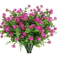 thumbnail image 4 of GRNSHTS 6 Bundles Artificial Flowers Bouquet Fake Green Plants for Home Party Wedding Porch Window Decor, Indoor Living Room Bedroom Decor(Fuchsia), 4 of 8