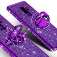 thumbnail image 5 of Glitter Cute Ring Stand Phone Case for Samsung Galaxy S9 Case, Bling Rhinestone Bumper Kickstand Sparkly Luxury Clear Thin Soft Protective for Girls Women - Purple, 5 of 5