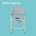 thumbnail image 4 of Medline Aluminum Padded Shower Chair Commode with 4 Locking Casters, 300 lbs. Weight Capacity, 4 of 8