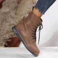 thumbnail image 2 of Aayomet Woman Boots Boots Women's Autumn and Winter New Women's Short Boots Women's Flat Bottom Lace Up (Brown, 7.5), 2 of 4