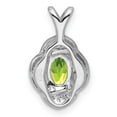thumbnail image 3 of 925 Sterling Silver Polished Diamond and Peridot Pendant Necklace Measures 16x10mm Wide - Pendant for Women, 3 of 4