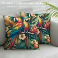 thumbnail image 3 of GOSMITH Pillow Protector Parrots Sea Beach Hawaiian Palm Tree Banana Leaf Flowers Printed Pillow Cover Summer Colorful Hawaiian Tropical Plants Palm Leaf Couch Pillows Decoration for Sofa Couch, 3 of 5