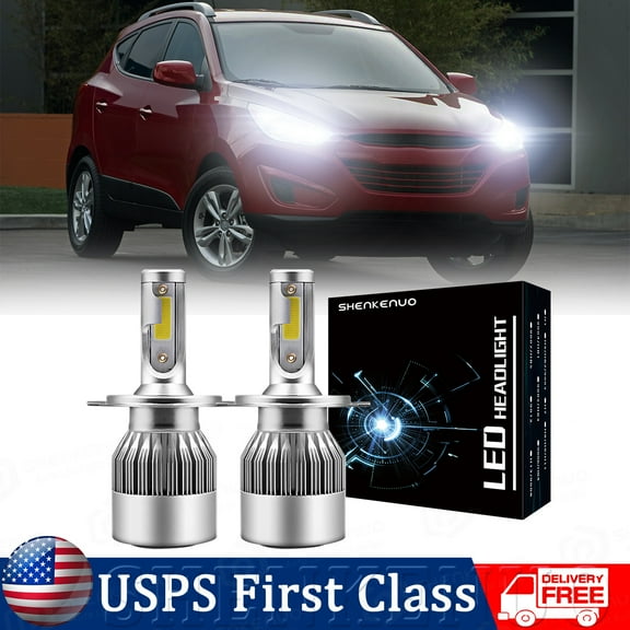For Hyundai Tucson 2010-2013 LED Headlight H4 Bulb High/Low Dual Beam White （2pcs）