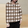 thumbnail image 2 of Lopecy-Sta Women's Plaid Tweed Jacket Elegant Short Button Down Blazer Coat Casual Long Sleeve Round Neck Outerwear for Office and Daily Wear, 2 of 5