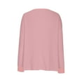 thumbnail image 6 of Zunfeo Waffle Long Sleeve Shirts for Women Casual Oversized Fall Tops Lightweight Pulover Sweatshirts Pink 2XL, 6 of 8