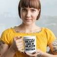 thumbnail image 2 of A Piece of My Heart Lives in Heaven, He is My Brother, Memorial, White 15oz Ceramic Mug, 2 of 5