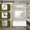 thumbnail image 6 of Kingston Brass KVTAP603222R0 60-Inch Acrylic Rectangular 3-Wall Alcove Tub Combo with Tub Door (Right Hand Drain) in White/Matte Black, 6 of 9