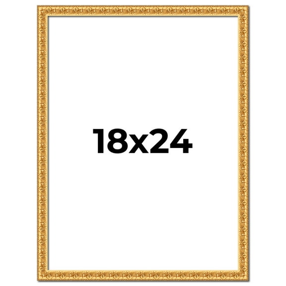 18x24 Frame Gold Real Wood Picture Frame Width 1 inches | Interior Frame Depth 0.5 inches | Edwina