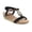 Black, variant on Lunar Womens Genoa Wedge Sandals