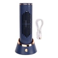 thumbnail image 2 of Mini Bladeless Tower Fan 5V 2A Type C 4000mAh 3 Speed Quiet Blue Table Tower Fan for Dormitory,SmallBladelessTowerFan,TableTowerFan, 2 of 5