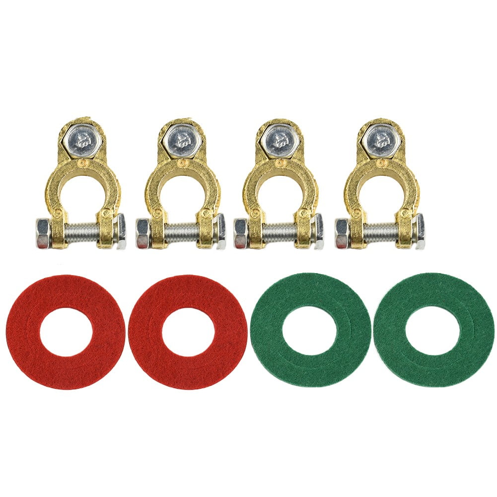 2Pairs Battery Terminals 12/24 V Battery Pole With M8 Bolts Brass