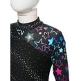 thumbnail image 6 of iiniim Girls Athletic Gymnastics Dance Unitard Sparkly Long Sleeve Leotard Full Body Jumpsuit 6-16 Black 16, 6 of 7