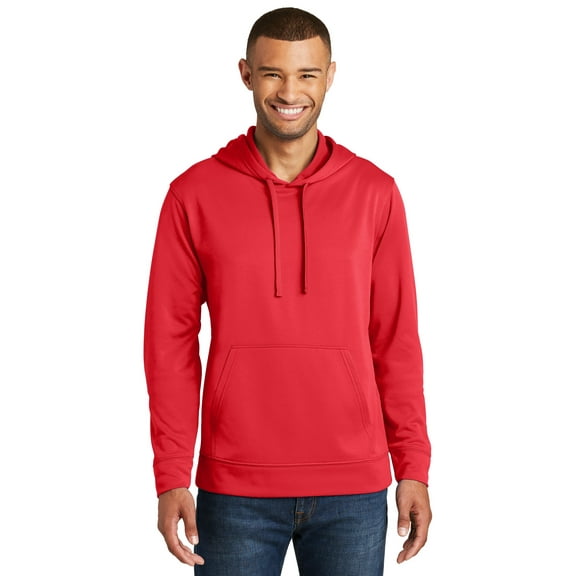 Port & Co Adult Male Men Hooded Plain Long Sleeves Sweatshirt Red 4X-Large