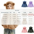 thumbnail image 3 of IVEYRTF Kids Double-Sided Plush Hooded Coat Cozy Fleece-Lined Fall Winter Warm Outerwear with Cute Bear Ears Hooded Jacket for Children 6 Months-4 Years(Khaki#1,3 Years), 3 of 6