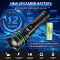 thumbnail image 4 of RFICUH Flashlight High Lumens Rechargeable, 60W Super Bright 2000 Lumen XHM77.2 Led High Power Tactical Brightest Flash Light, Handheld Emergency Flashlights for Camping Hiking, 4 of 7
