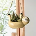 thumbnail image 4 of Cheers.US Cute Sloth Ceramic Wall Hanging Succulent Planters Hanging Sloth Pottery Bonsai Cactus Flower Pot, Air Plant Vase Holder for Indoor and Outdoor Decoration, 4 of 7