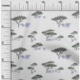thumbnail image 1 of oneOone Polyester Lycra Fabric Tree & Animals Ikat Decor Fabric Printed BTY 56 Inch Wide, 1 of 4
