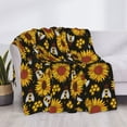 thumbnail image 3 of Zufioo Sunflowers And Bww Print Horizontal Flannel Blanket, Anti-wrinkle, Anti-shrinkage, Anti-allergic Plush Blanket, Household Items Suitable for Bedroom-40"x30", 3 of 6
