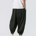 thumbnail image 4 of Dagegui Plus Size Harem Pants for Men Baggy Boho Yoga Jogger Pants Drawstring Elastic Waist Drop Crotch Trousers Casual Bottoms Black L, 4 of 4