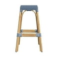 thumbnail image 4 of Home Square Rattan Backless Barstool in Sky Blue and White - Set of 2, 4 of 7