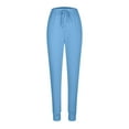 thumbnail image 6 of Loose Sweatpants for Women Baggy Workout Plus Size Jogging Pants with Pockets Fall Casual High Waisted Trousers, Light Blue, XXL, 6 of 6