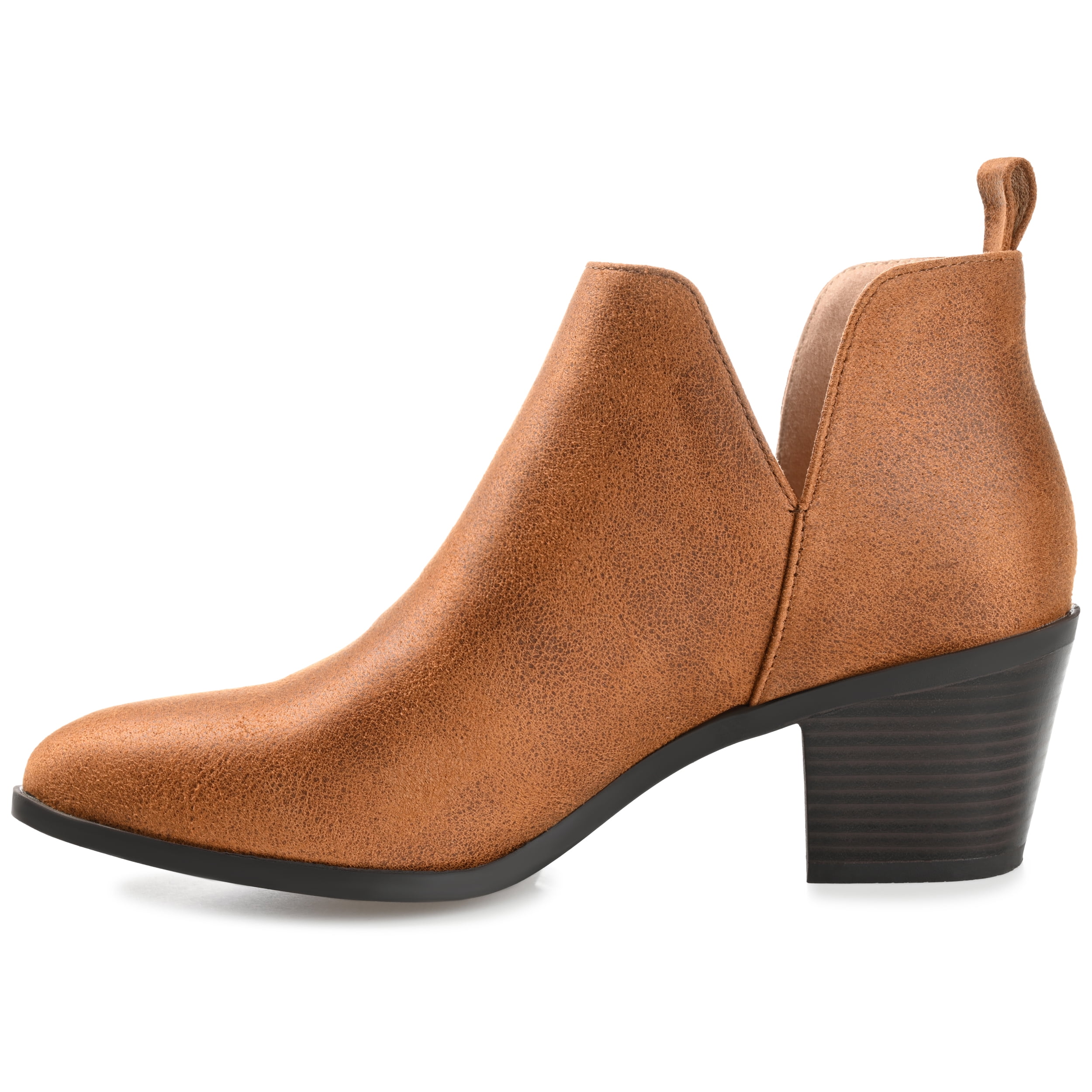 Journee Womens Lola Pull On Stacked Heel Booties, Widths Available