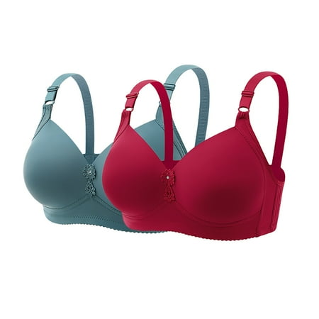 HYSYSB Push Up Bras balconette Bras for Women plus Size Sports Bra compression Bra high Support Bras for Strap Full Coverage Up Bras No Underwire Wireless Bras seamless Red 52