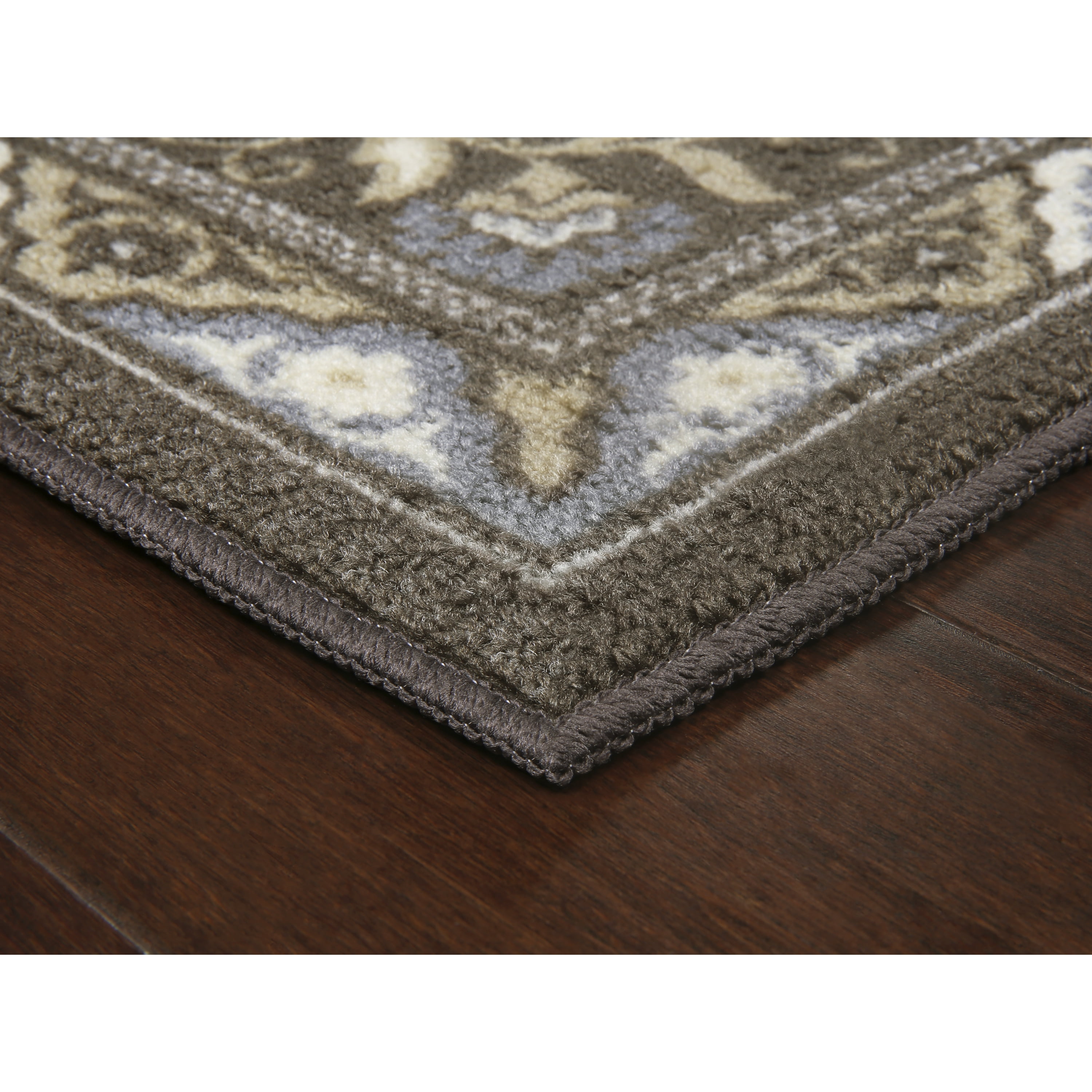 Maples Rugs Florence Traditional Swirl Gray Washable Entryway Area Rug, 2'6 x 3'10
