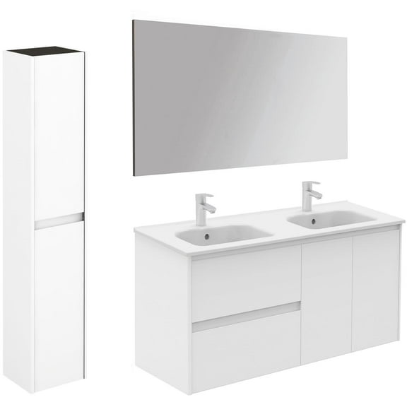 Ws Bath Collections Ambra 120 Dbl Pack 2 Ambra 48" Wall Mounted Double Basin Vanity Set -