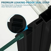 Sunny Shower Hinged Frameless Pivot Matte Black Shower Door 34 in. W x 72 in. H 1/4 in. Glass