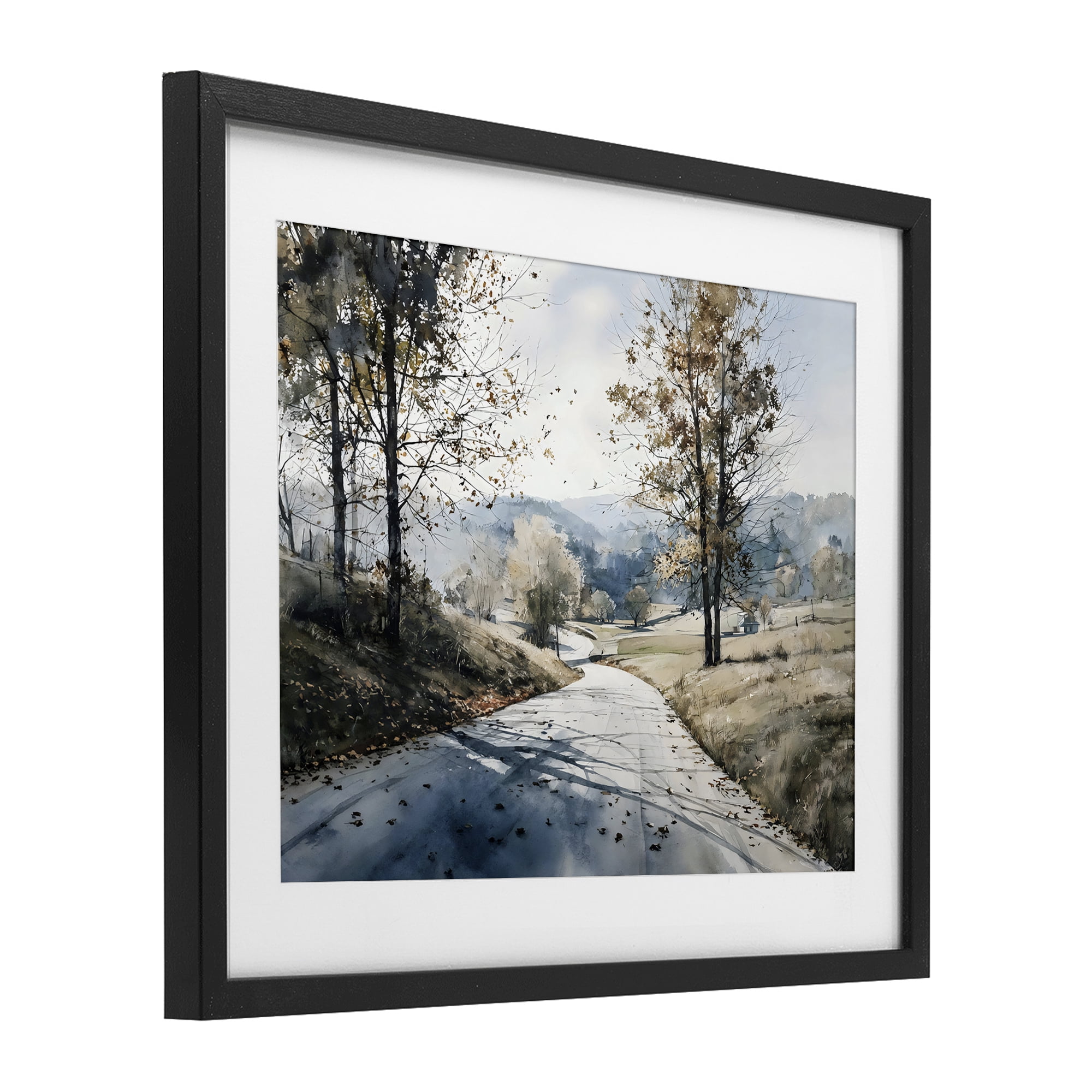 Stupell Industries Country Road in Autumn Black Framed Print Under Glass, design by Franklyn Gregory