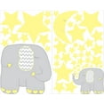thumbnail image 2 of Yellow and Grey Elephant Wall Decals Elephants Nursery Decor Wall Stickers with Stars and Moon Wall Decals, 2 of 2