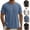 Blue, variant on HAJWOH Men's Short Sleeve Quick Dry Workout T Shirt Casual Athletic Gym Running Tee with Reflective Strips