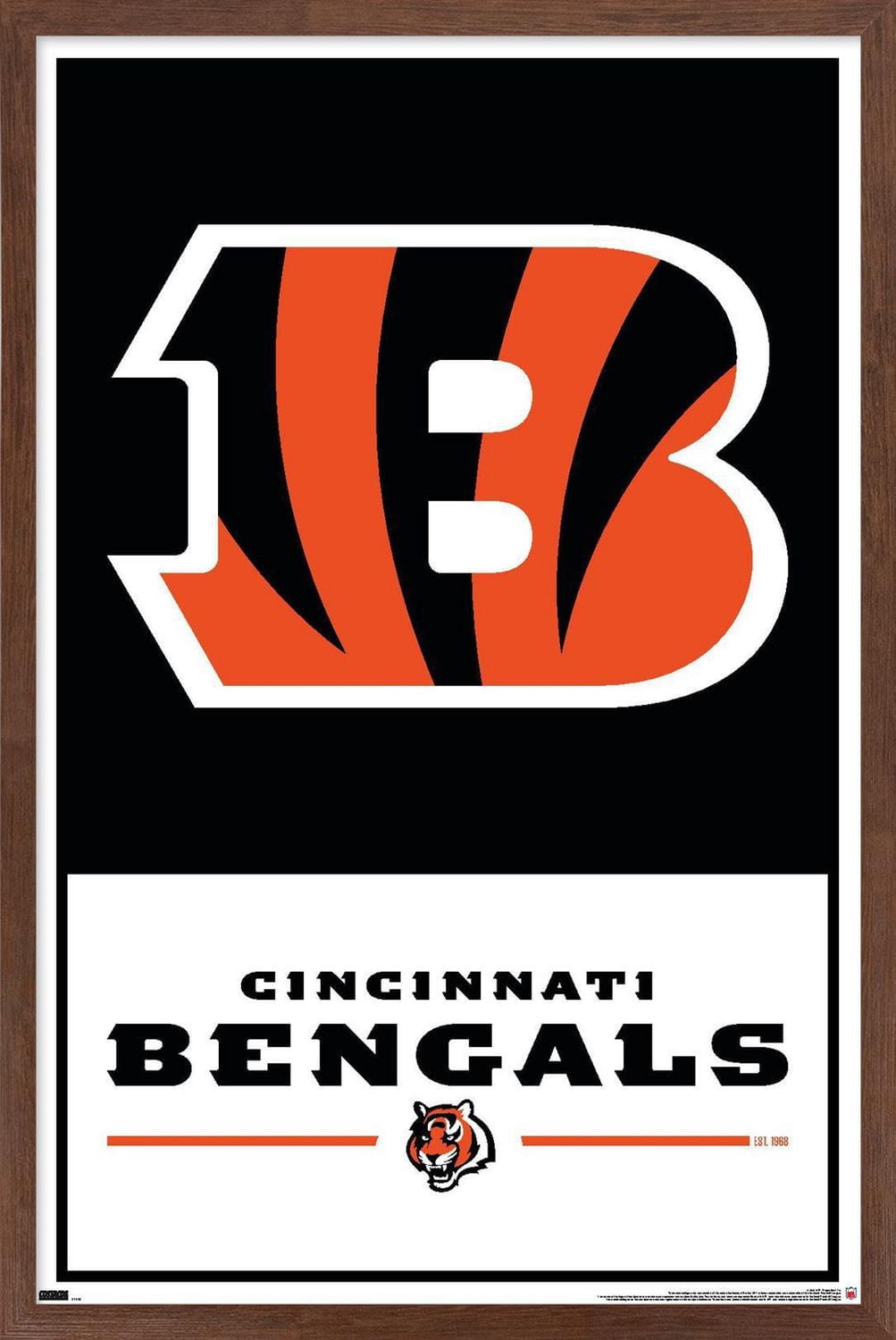 NFL Cincinnati Bengals - Logo 21 Wall Poster with Magnetic Frame