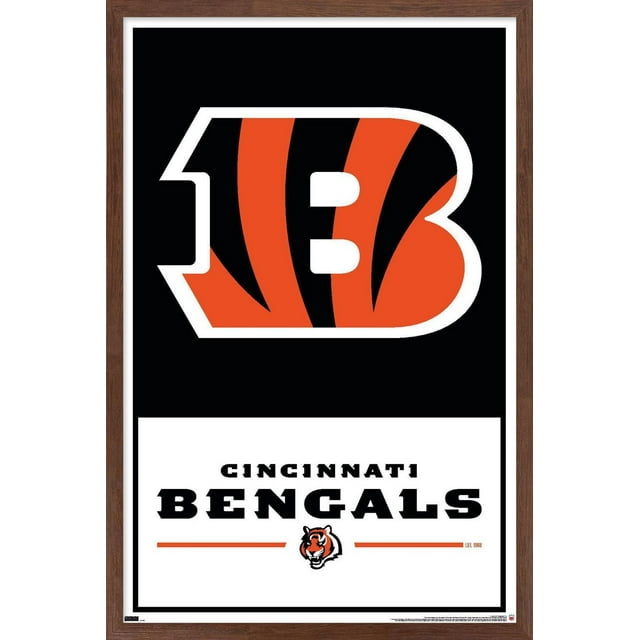 NFL Cincinnati Bengals - Logo 21 Wall Poster with Magnetic Frame, 22.375" x 34"