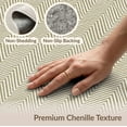 thumbnail image 6 of ODIKA 3'x5' Washable Accent Rug Pet Friendly, Non-Shedding Mat Minimalist Border Door Striped Vintage Herringbone Farmhouse Refined Structured for Bedside, Nursery Room, 6 of 7