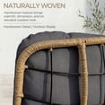 thumbnail image 6 of RADIATA 2-Person Patio Rocking Papasan Chair with Ottoman, Oversized Double Egg Loveseat with Cushion, 620 lbs Wicker Glider Recliner for Outdoor Indoor, Lawn, Deck, Garden, Dark Gray, 6 of 10