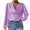 Purple, variant on Kovlvoll Womens Tops Dressy Casual Puff Long Sleeve V Neck Pleated Solid Color Blouse Office Work Shirt Top