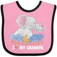 thumbnail image 3 of Inktastic I Love My Grandpa Cute Elephants with Moon and Stars Boys or Girls Baby Bib, 3 of 4