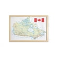 thumbnail image 1 of Canada Wall Art with Frame, Educational Topographic Country Land Names with a Flag, Printed Fabric Poster for Bathroom Living Room, 35" x 23", Yellow Blue, by Ambesonne, 1 of 2