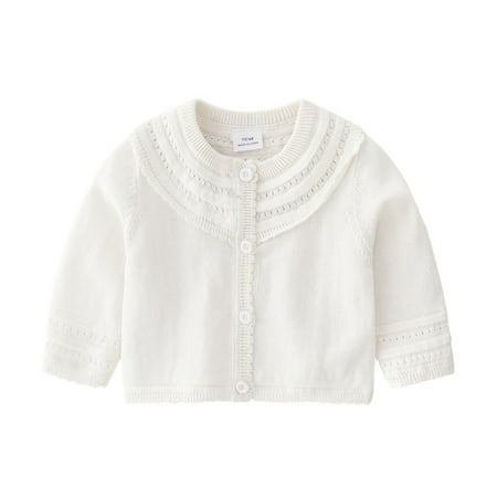 

Godderr Toddler Newborn Girls Sweaters Solid Color Button Knit Cardigan Tops Coat Spring Autumn Outwear Jacket for Baby 6M-3Y