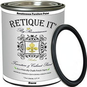Retique It Chalk Furniture Renaissance Cabinet Paint, 32 oz (Quart), 01 Snow