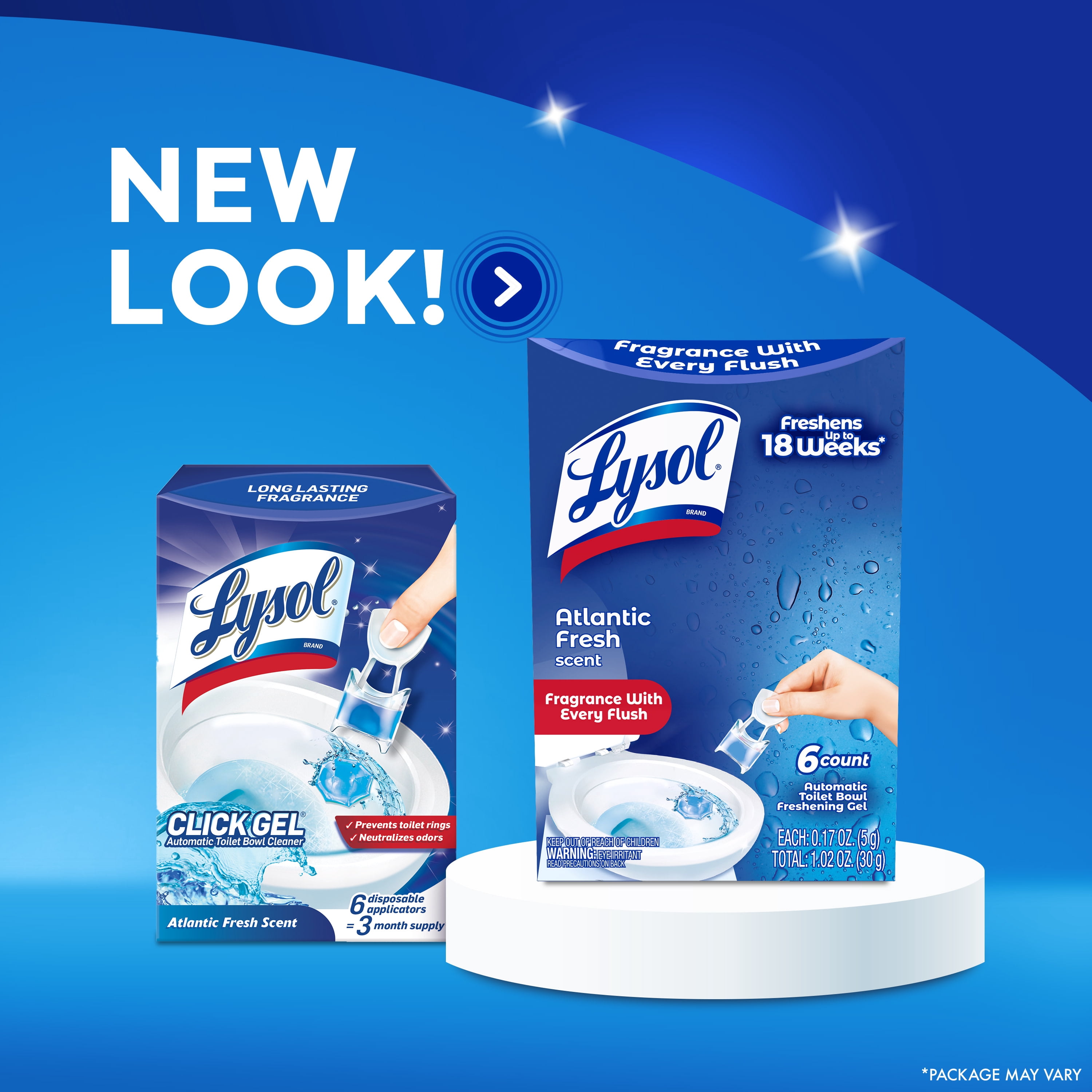 (2 pack) Lysol Click Gel Automatic Toilet Bowl Cleaner, Ocean Fresh Scent, 6 Count