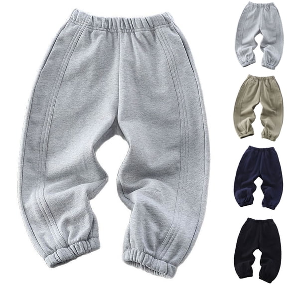 Ashirexll Boys Sweatpants Solid Color Curved Leg Sweatpants with Side Pockets Outdoor Sports Pants for 7-13 Years