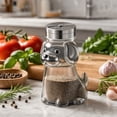 thumbnail image 4 of Guodhu Funny Dog Pepper Shakers Set Glass Body Stainless Steel Lid 4 Adjustable Modes for Salt Pepper Spice(A), 4 of 6