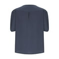 thumbnail image 5 of AherBiu Summer Tops for Women 1/2 Sleeve V Neck Ruched Casual Loose Shirt Stretch Comfy Blouse, 5 of 9